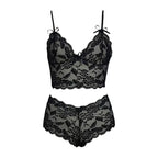 Thin Lace Flower Printed Underwear Suit Sexy Women Lingerie Set Female Adjustable Shoulder Strap Triangle Cup Bralettle