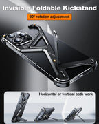 Eary Frameless Phone Case for iPhone 16 15/14 Pro Max Racetrack Shaped Cool Design Aluminum Matal Bumper Shockproof Phone Cover