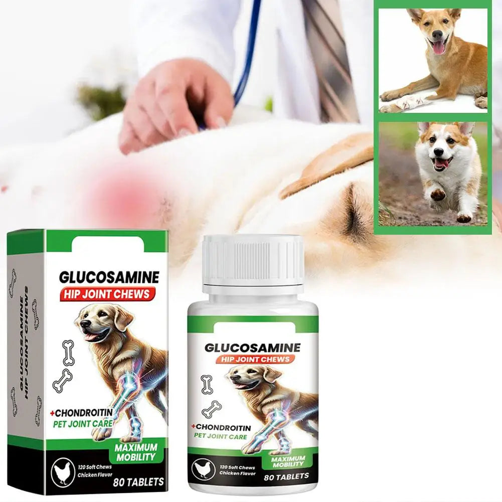 80 Tablets Nutritional Supplement Dog Joint Care Tablets for Mobility Support Nutritional Supplement for Pets