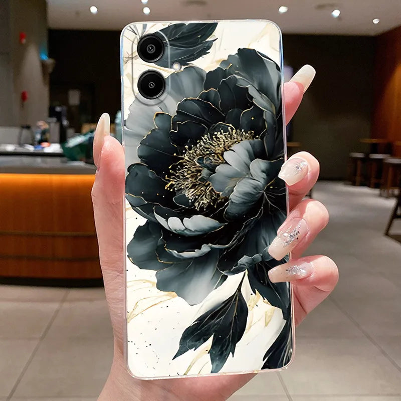 For Samsung A07 2025 Clear Phone Case Luxury Butterfly Flowers Casing For Samsung Galaxy A07 SamsungA07 A 07 Silicone Back Cover
