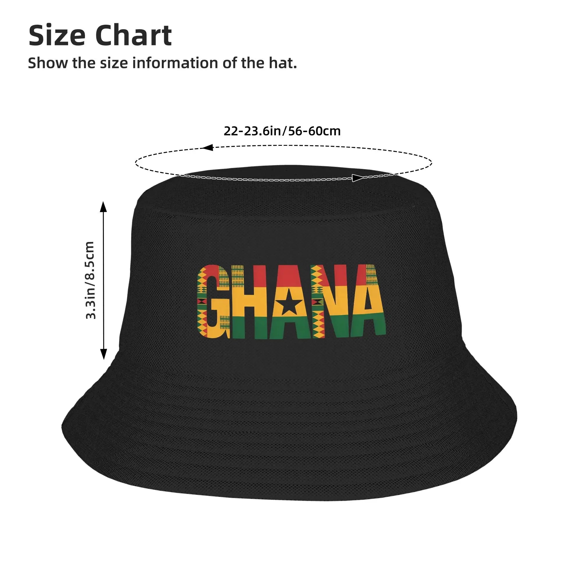 Ghana Flag Ghanian Kente Pattern  Bucket Hat  Fisherman Caps For Unisex Korean Beach Travel Visor Hats Breathable Graphic Cap