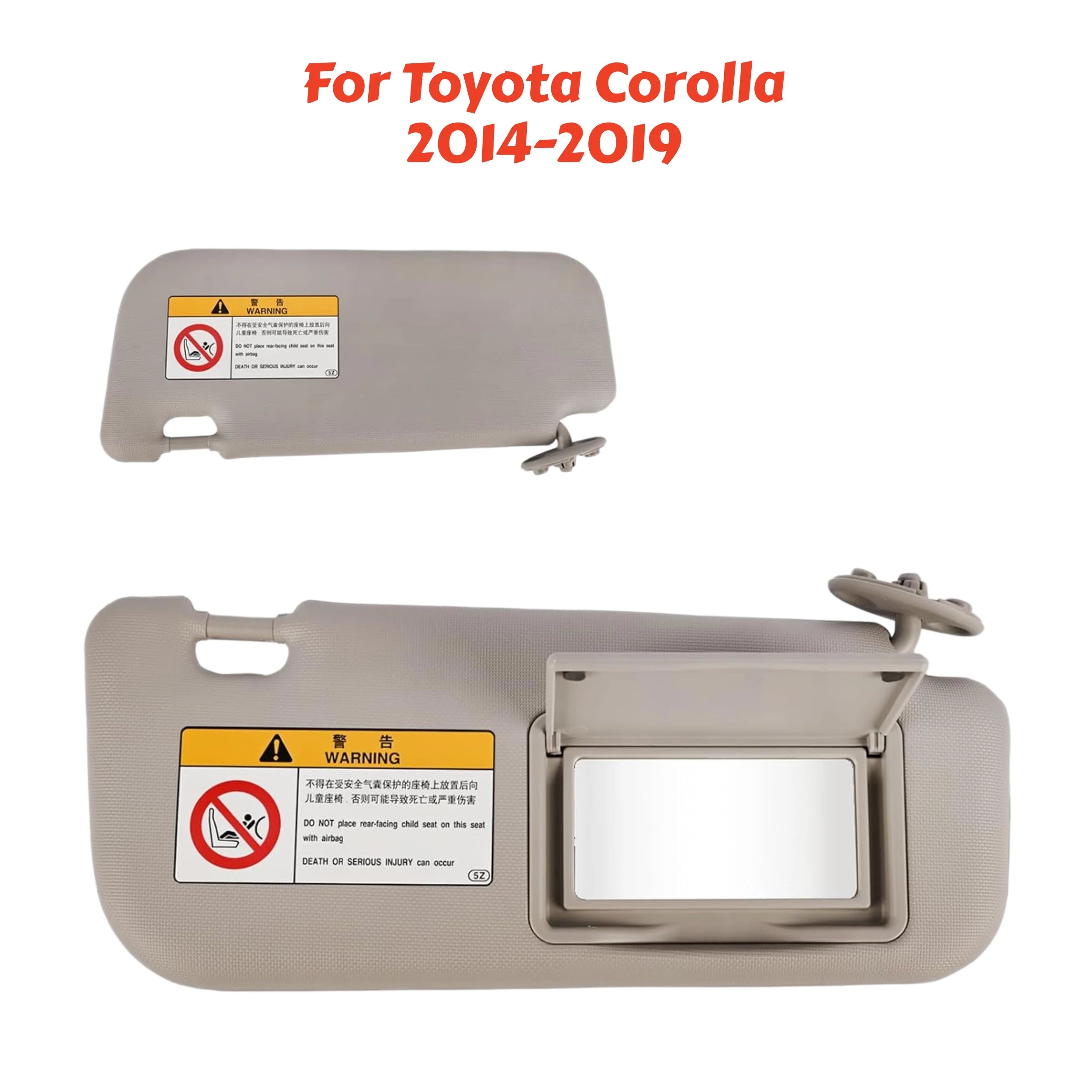 For Toyota Corolla 2001 2002 2003 2004 2005 2006 2007 2008 2009 2010-2019 Front Sun Visor Panel Driver Passenger Side Sunvisor