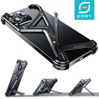 Eary Frameless Phone Case for iPhone 16 15/14 Pro Max Racetrack Shaped Cool Design Aluminum Matal Bumper Shockproof Phone Cover