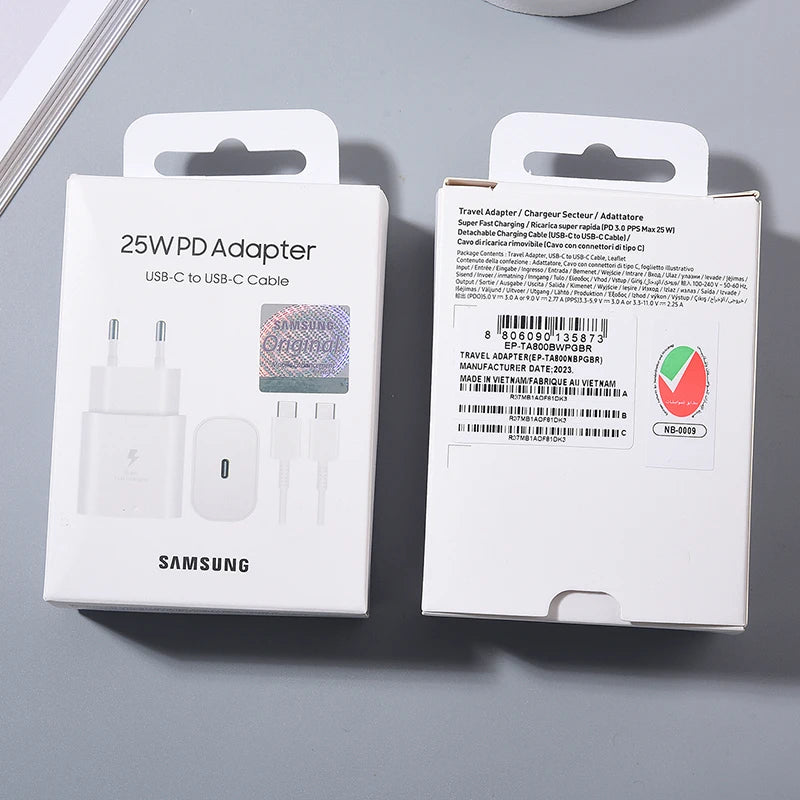 Samsung A07 A06 A05 25W PD Charger Super Fast Charge Adapter For Galaxy S25 Edge S24 S23 S22 S21 Z Flip Fold 7 6 5 Tab S10 Lite