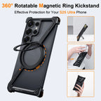 Eary Z Shape Minimalist Phone Case For Samsung Galaxy S25 S24 Ultra With 360 Rotatable Magnetic Stand Shockproof Slim Case 2025