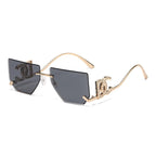 Luxury Rimless Brand Fashion Sunglasses For Women And Men Stylish Square Metal Sun Glasses Glamour Designer Shades UV400