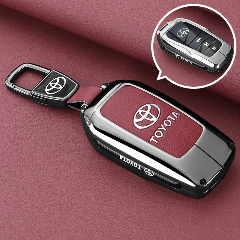 Alloy Car Remote Key Case Cover Protect Shell Bag For Toyota Prius Camry Corolla CHR C-HR RAV4 Altis Land Cruiser Prado Avalon