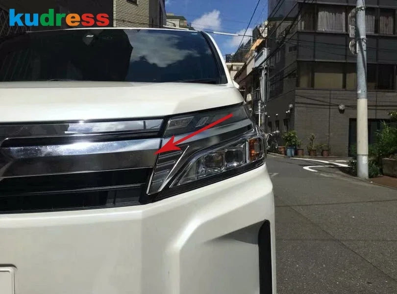 Front Hood Engine Cover Trim For Toyota Noah Voxy R80 2017 2018 Chrome Car Front Grille Grill Molding Garnish Strip Accessories