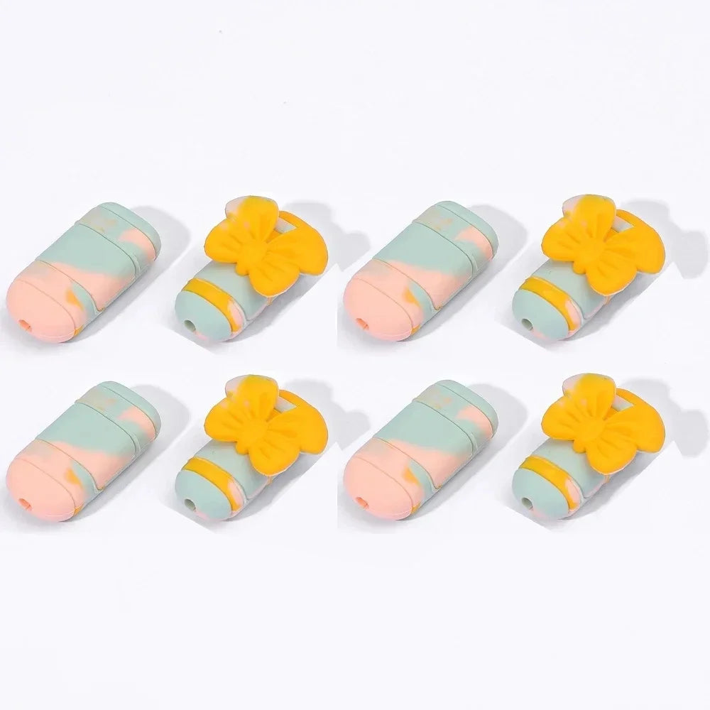 Cartoon Soft Silicone Data Cable Protective Wire Winder Saver for Android Type C Micro USB Phone Charging Cords Protector Cover
