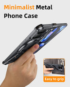 Eary Z Frame Case for Google Pixel 9 10 Pro Fold Minimalist Metal Phone Case With Magnetic 360°Rotatable Stand Shockproof Cover