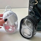 Portable Mini Transparent Storage Bag with Zipper Multifunctional Headphone and Charger Case Travel Accessories with Keychain