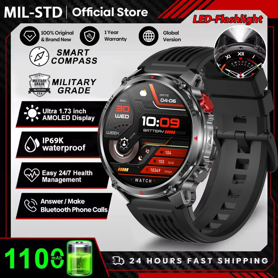2026 New T-Rex 3 Pro Smart Watch 1100mAh Long Battery Dual-Band GPS 10ATM Waterproof Military Grade Sports Outdoor Smartwatches