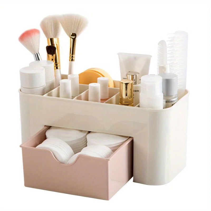 Clear Acrylic Cosmetic Storage Box with Drawers, Multi-Use Desktop Organizer for Lipsticks, Makeup Brushes & Beauty Supplies