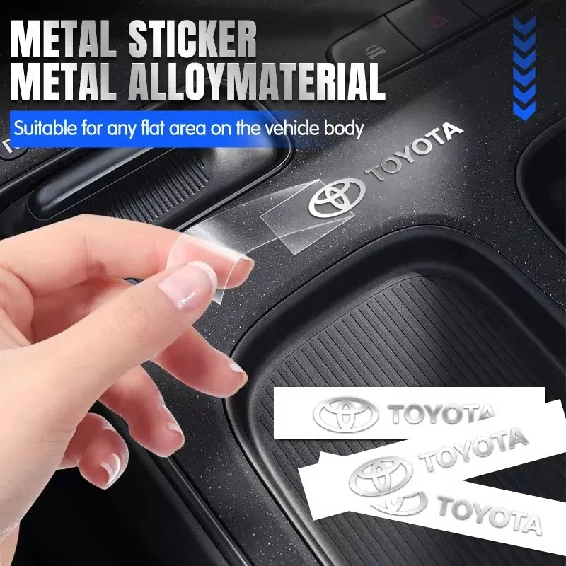 3D Metal Car Interior Decorative Badge Emblem Sticker for Toyota Camry Corolla Prado Hilux Yaris Supra Fortuner Auto Accessories
