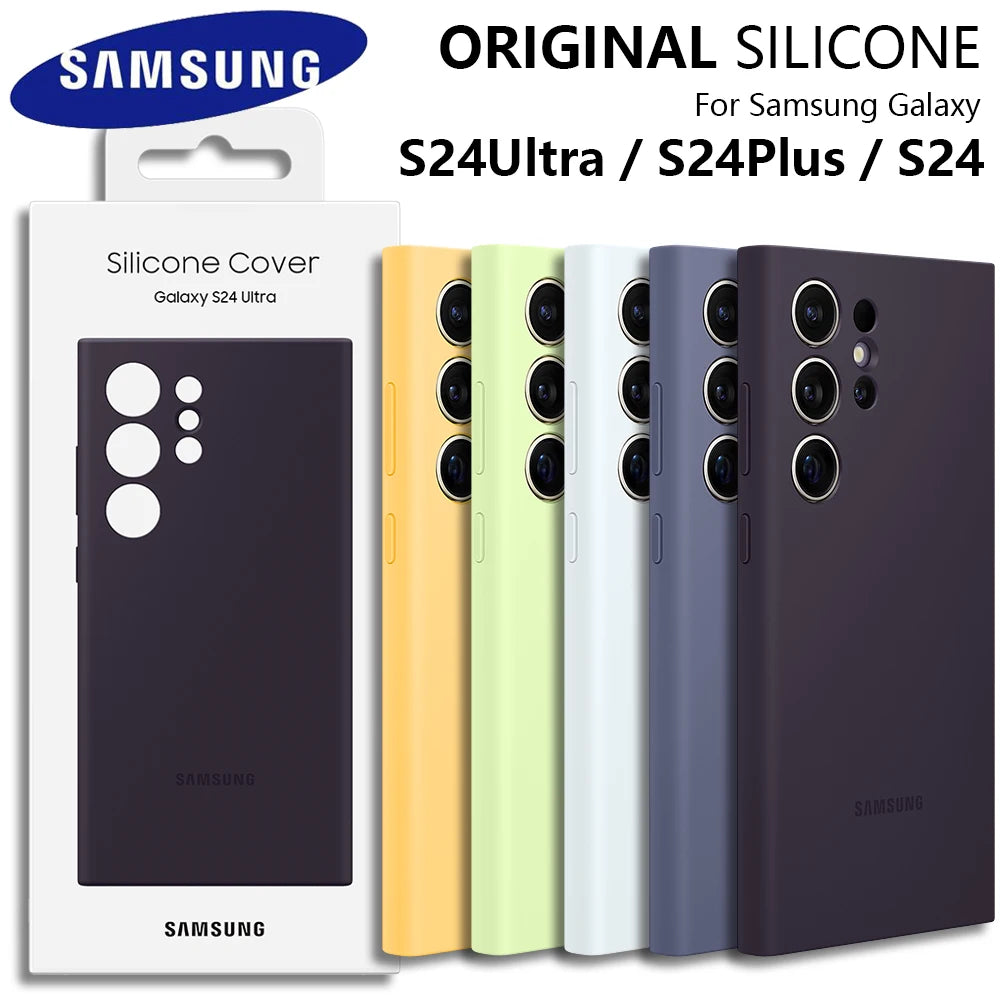 Original For Samsung Galaxy S24 Ultra Case High Quality Silicone S24 Ultra Cover S24 Ultra Protector Shell & Box