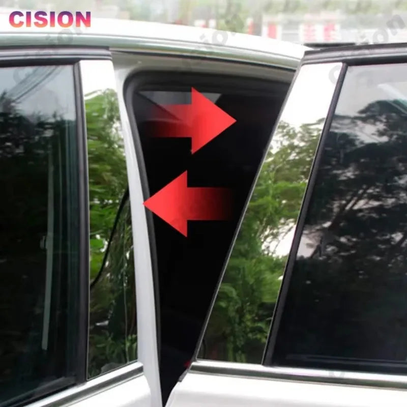 Glossy Chrome Mirror Effect Car Door Window Middle Column Center B C Pillars Post Cover Trim PC Sticker For Toyota Noah Voxy R80