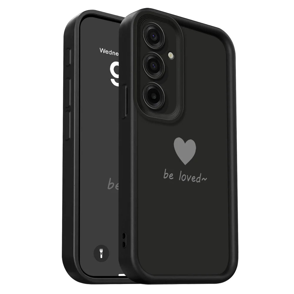 Simple Love Heart Phone Case For Samsung Galaxy A37 A17 A07 A56 A36 A26 A16 A06 A55 A35 A25 A15 A05 A05S 4G 5G Staircase Soft Co