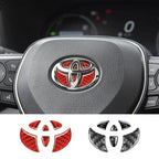 for Toyota Carbon Fiber Car Steering Wheel Sticker Emblem Badge Decoration Decals Corolla Auris Camry Yaris Avensis Accessories