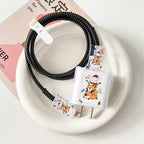 Panda Cat Dog Lucky Butterfly 5pcs Charging Data Cable Protector Winder Accessories For iPhone 18/20w Charger Protective Cover