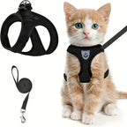Breathable Vest-Style Pet Harness & Shock-Absorbing Leash, Comfortable for Dogs & Cats Outdoor Walking