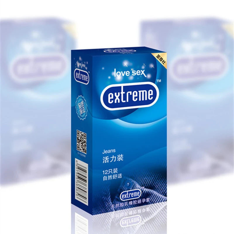 12PCS Men Condoms Natural Latex Penis Sleeve Sex Products Vaginal Stimulation Ultra Thin Condoms Safer Contraception
