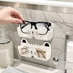 1pc No-Drill Wall Mounted Eyeglass Holder, Fashion Compact Glasses Storage Box for Home Multi-Scene