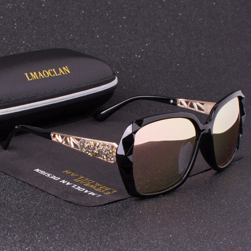 Luxury Brand Design Vintage Polarized Sunglasses Women Ladies Oversized Square Sun Glasses Female Eyewear Oculos UV400 Shades