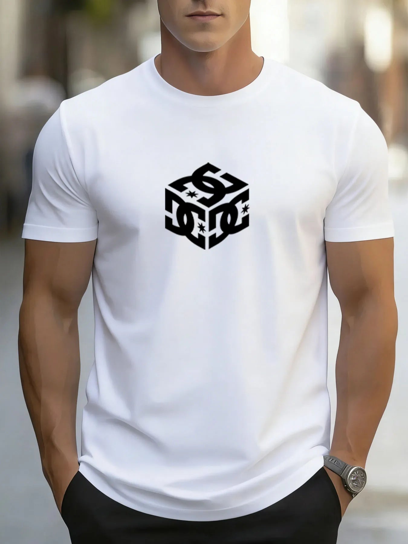 Men's Outdoor Fitness Sports T-Shirt, Casual Crew Neck Loose Short Sleeve Top, Stylish Fitness T-Shirt, Men's Summer Quick-Dryin