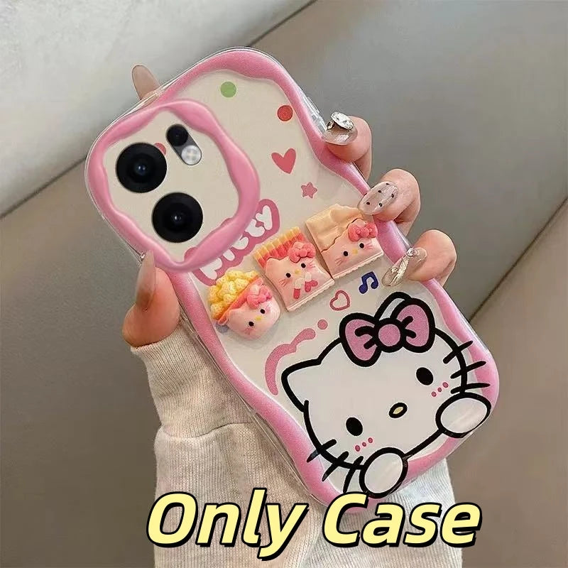 3D Kuromi Kitty Phone Case For Samsung Galaxy A55 A35 A25 A15 A05S A05 A14 A24 A34 A54 A04E A04S Wrist Strap Cartoon Plush Cover