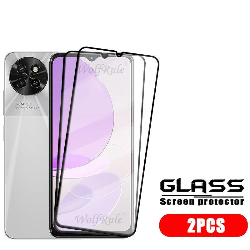 1/2/3/4PCS Full Cover Glass For itel S23 Glass itel S23 Screen Protector Protective 9H Full Cover Glue Tempered Glass itel S23