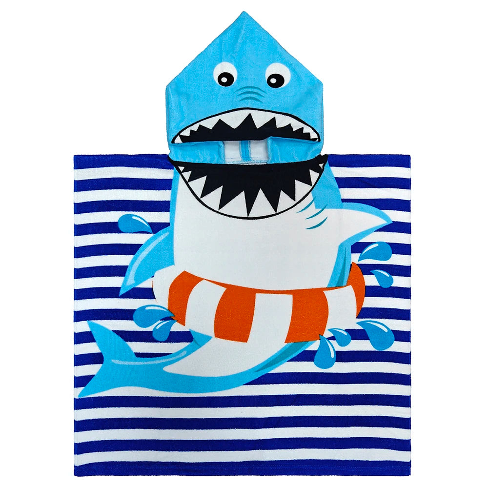 Baby Cartoon Printing Bathrobe Girls Unicorn Beach Towel Boy Shark Dinosaur Bath Towel Kids Hooded Cape Towel Children Bath Item