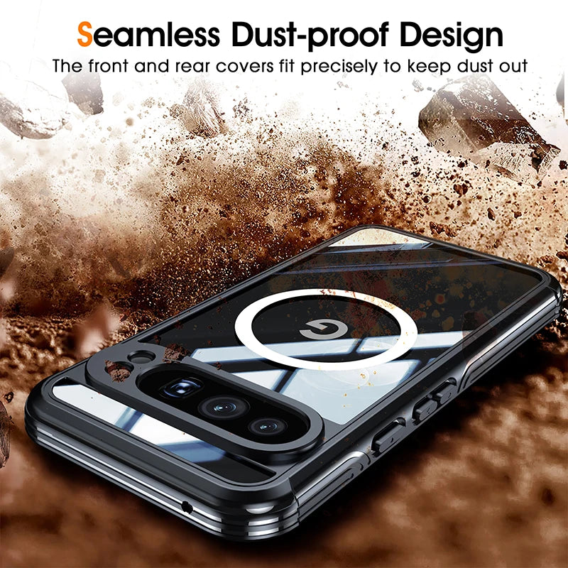 Suitable for Google Pixel 10 9 8 Pro XL 9A high transparency PC glass screen all inclusive phone case, magnetic protective cover