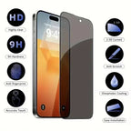 1-5Pcs Full Cover Privacy Screen Protector For IPhone 16 15 13 11 14Pro Max Anti-spy Tempered Glass For iPhone X XS Max XR Glass