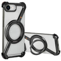Eary Z Shape Phone Case For Iphone 16 E With 360 Rotating Adjustable Magnetic Ring Stand Frameless Shockproof Protector Shells