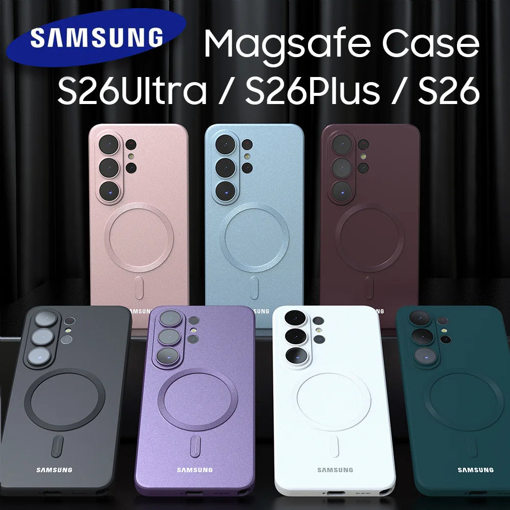For Samsung Galaxy S26 Ultra A17 A56 Magsafe CaseS26 S25 S24 S23 S22 S21 Ultra Plus FE EDGE Soft Silicone Phone Back Cover