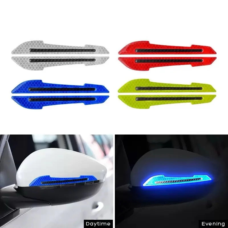 1 Set/2PCS Car Reflective Warning Mirror Strip Safety Warning Reflective Sticker For Universal Car Decorative Trims