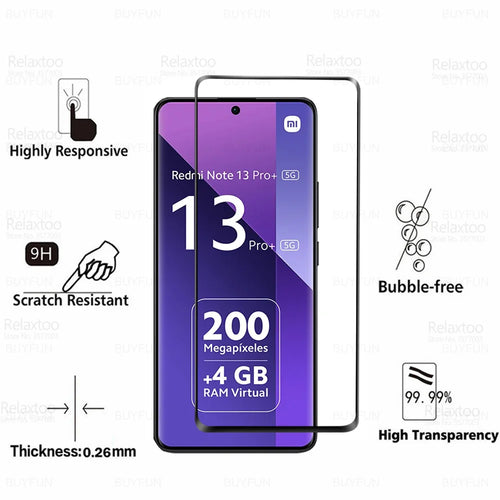 1-3Pcs Curved Tempered Glass For Xiaomi Redmi Note 13 Pro+ 14 15 Pro Plus 5G Screen Protector Note15 ProPlus Note14Pro 14Pro 4G