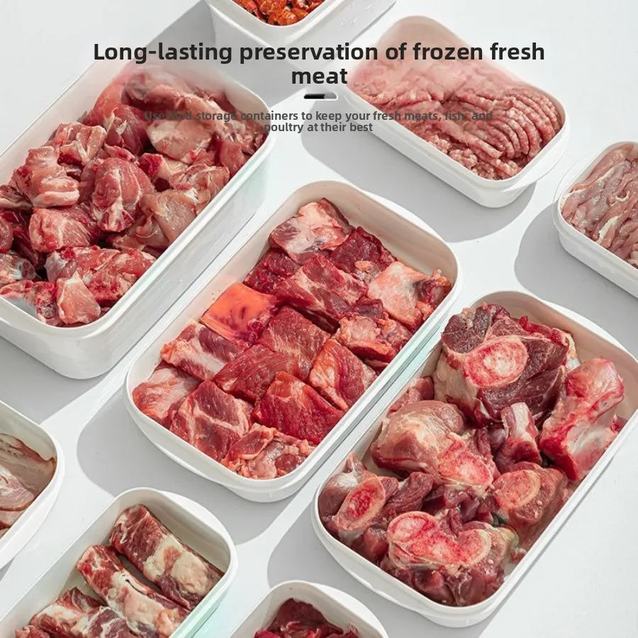 Food - Grade Meat Freezer Containers, Weekly Meal Prep Boxes, Airtight Fridge Storage，Special Containers for Meat