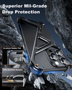 Eary Frameless Phone Case for iPhone 16 15/14 Pro Max Racetrack Shaped Cool Design Aluminum Matal Bumper Shockproof Phone Cover