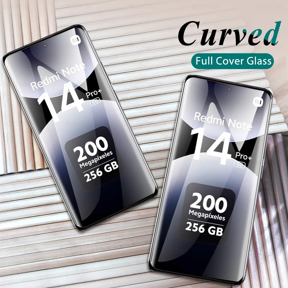 For Redmi Note 14 15 Pro+ 5G Glas 2Pcs Curved Tempered Glass Xiaomi Note14 Pro Plus Note15 15Pro 14Pro 4G Screen Protector Cover