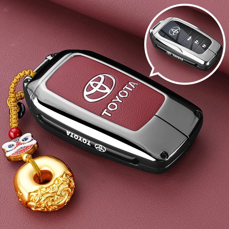 Alloy Car Remote Key Case Cover Protect Shell Bag For Toyota Prius Camry Corolla CHR C-HR RAV4 Altis Land Cruiser Prado Avalon