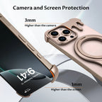Eary Frameless Metal Bumper Phone Case for iPhone 16 15 14 Pro Max Magnetic for Magsafe Wireless Charge Shockproof 13 Plus Cover
