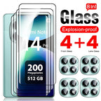 Note14Pro 5G 4G Glass 8To1 9D Curved Screen Protector Camera Glass For Xiaomi Redmi Note14 Note15 Pro Not 14 15 Pro+ Pro Plus 5G