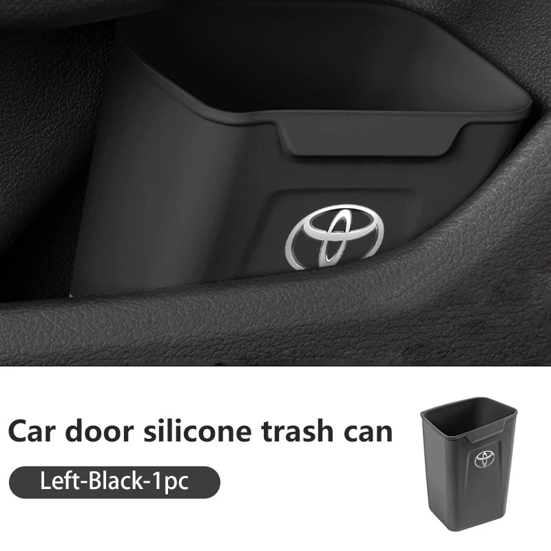 Silicone Car Door Storage Door Trash Can Organizer For Toyota Corolla Yaris Camry Prius RAV4 CHR Hilux Aygo Avensis Accessories