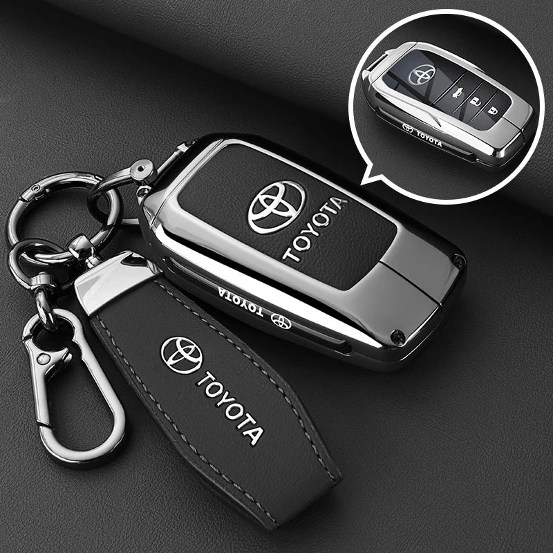 Alloy Car Remote Key Case Cover Protect Shell Bag For Toyota Prius Camry Corolla CHR C-HR RAV4 Altis Land Cruiser Prado Avalon