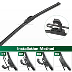 For Toyota Yaris 2 Hatchback Japan Built 2005-2011 Wiper Front&Rear Wiper Blades Windshield Windscreen Window Brushes 24"16"12"