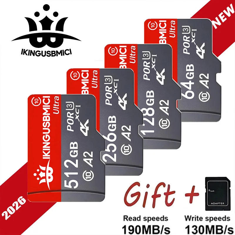 Mini Sd Card Smartphone 32/64/128/256/512gb Uhs-i Memory Premium Micro Camera Flash Reliable U3 Durable High Speed Fast Class 10