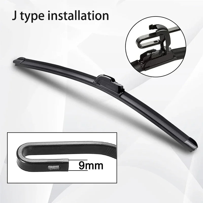 For Toyota Yaris MK2  2005-2011 Car Windshield Wiper U-type Soft Rubber Frameless Bracketless Car Wipers 24"+16"