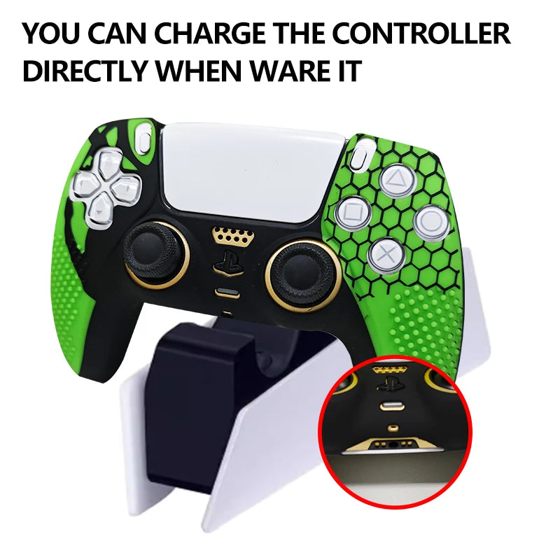 Rubber Silicagel Protective Cover Skin for PlayStation 5 DualSense PS5 Controller Silicone Gamepad Case 2 ThumbSticks Grips Caps