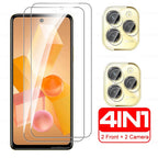 For Infinix Hot 40 Pro Glass 4in1 Camera Protective Tempered Glass For Infinix Hot 40i Hot40 40Pro Screen Protector Film Cover
